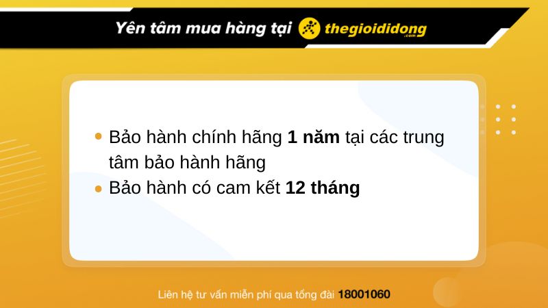 Chính sách bảo hành khi mua cáp sạc tại TGDĐ